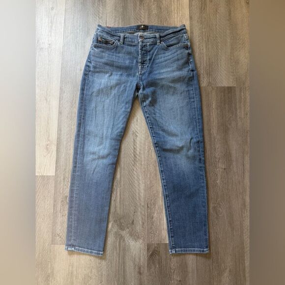 7 For All Mankind Josefina Jeans Mid Rise Button Fly - Picture 2 of 12